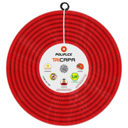 Poliflex Tricapa Rojo Residencial Ent Con Guía 1/2  Con 100m