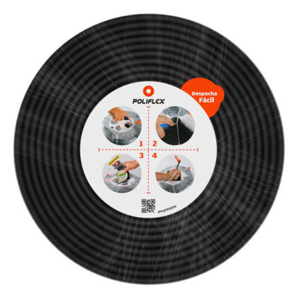 Poliflex Negro Automotriz Ranurado De 1/4  Rollo Con 100 M