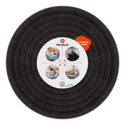 Poliflex Negro Automotriz Ranurado De 3/4  Rollo Con 50 M