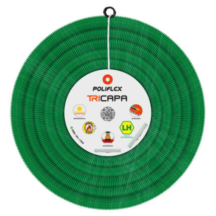 Poliflex Tricapa Verde Edificación V. Ent Con Guía 3/4  50m
