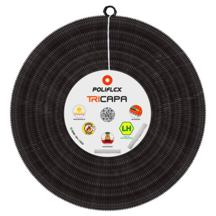 Poliflex Tricapa Negro Exteriores 3/4 S/guía Rollo Con 50 M