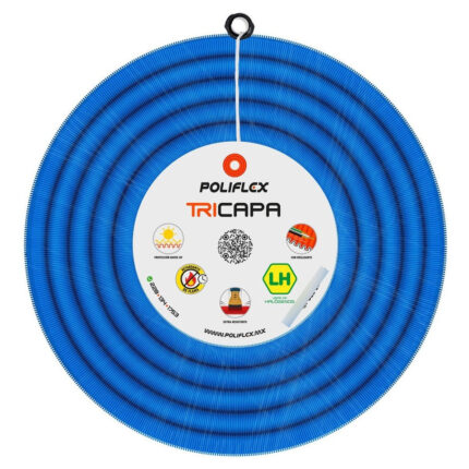 Poliflex Tricapa Azul Voz Y Datos Ent De 1 , 50 M, Con Guía