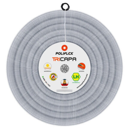 Poliflex Tricapa Gris Redes Ent Con Guía 3/4 Rollo Con 50m