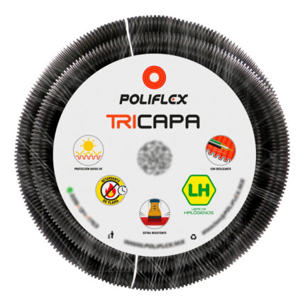 Poliflex Tricapa Negro Exteriores Ent 1 , Rollo Con 15m