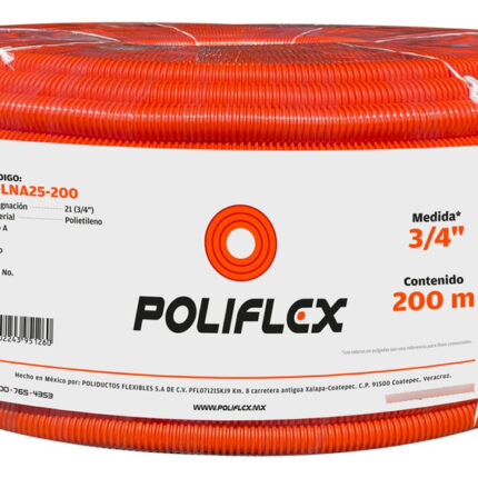 Poliflex Naranja De 3/4 Rollo 200 Metros Sin Guía