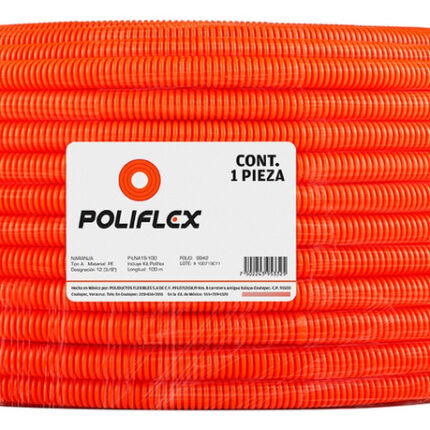 Poliflex Naranja De 3/8 Rollo 100 Metros