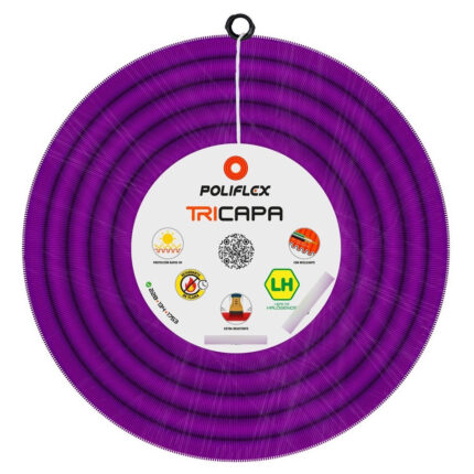 Poliflex Tricapa Morado Audio Ent Con Guía 1  Rollo De 50 M