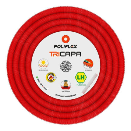 Poliflex Tricapa Rojo Residencial Ent 3/4 , Rollo Con 15m