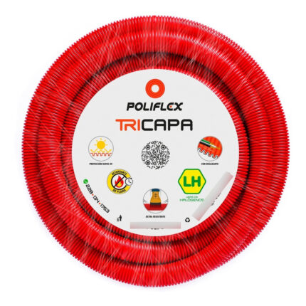 Poliflex Tricapa Rojo Residencial Ent 1 , Rollo Con 15m