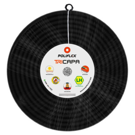 Poliflex Tricapa Negro Exteriores Ent Con Guía 1/2  100 M