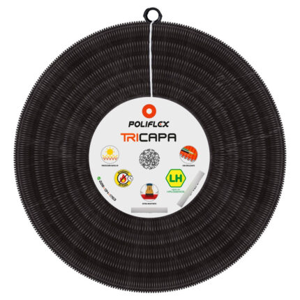 Poliflex Tricapa Negro Exteriores 3/4  S/guía Rollo Con 50 M