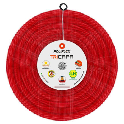 Rollo De 50 Metros Poliflex Rojo Tricapa De 3/4 Con Guía