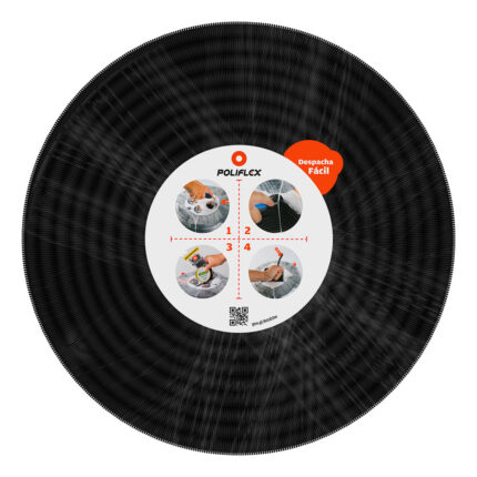 Poliflex Negro Automotriz Ranurado De 1/2  Rollo Con 50 M