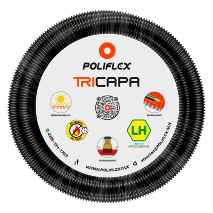 Poliflex Tricapa De 1/2  Rollo 20 M Y Abrazaderas